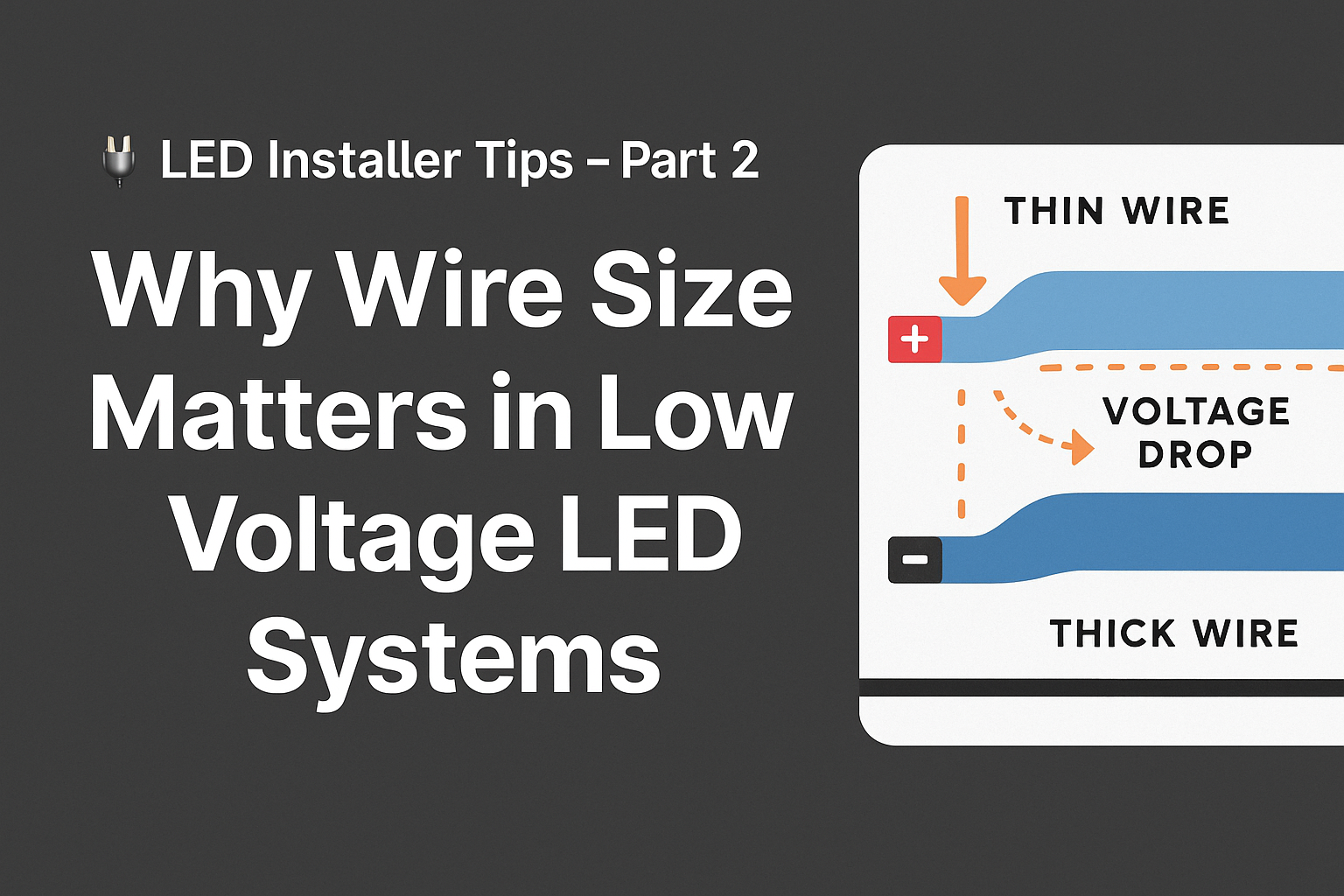 🔌 LED Installer Tips – Part 2 Why Wire Size Matters in Low Voltage LED Systems
