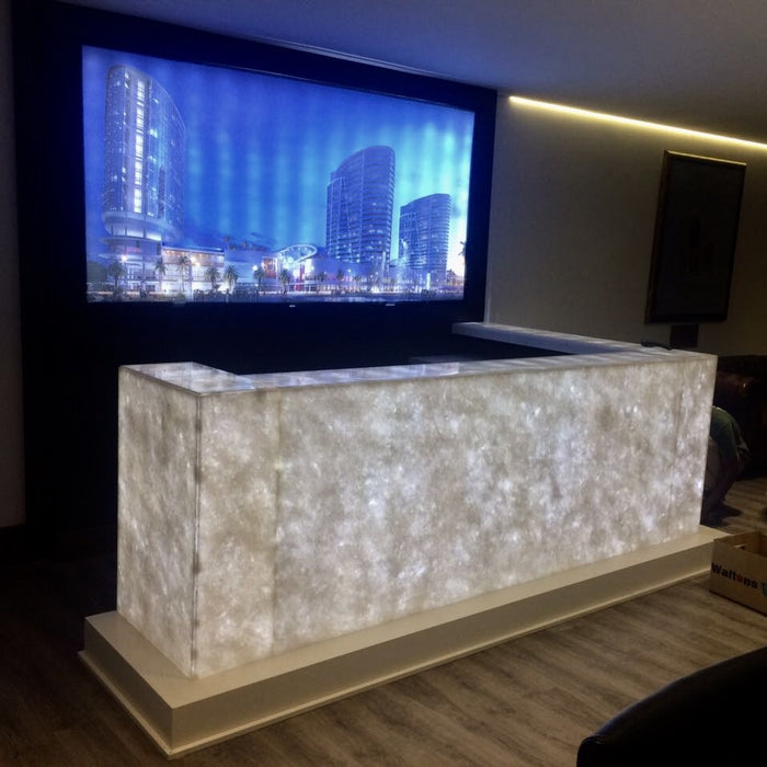 LED illuminated counter marble onyx