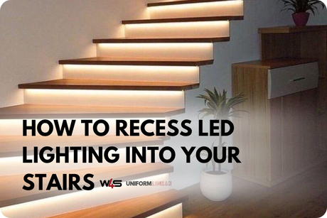 Adding recessed LED lighting to your staircase blog banner.