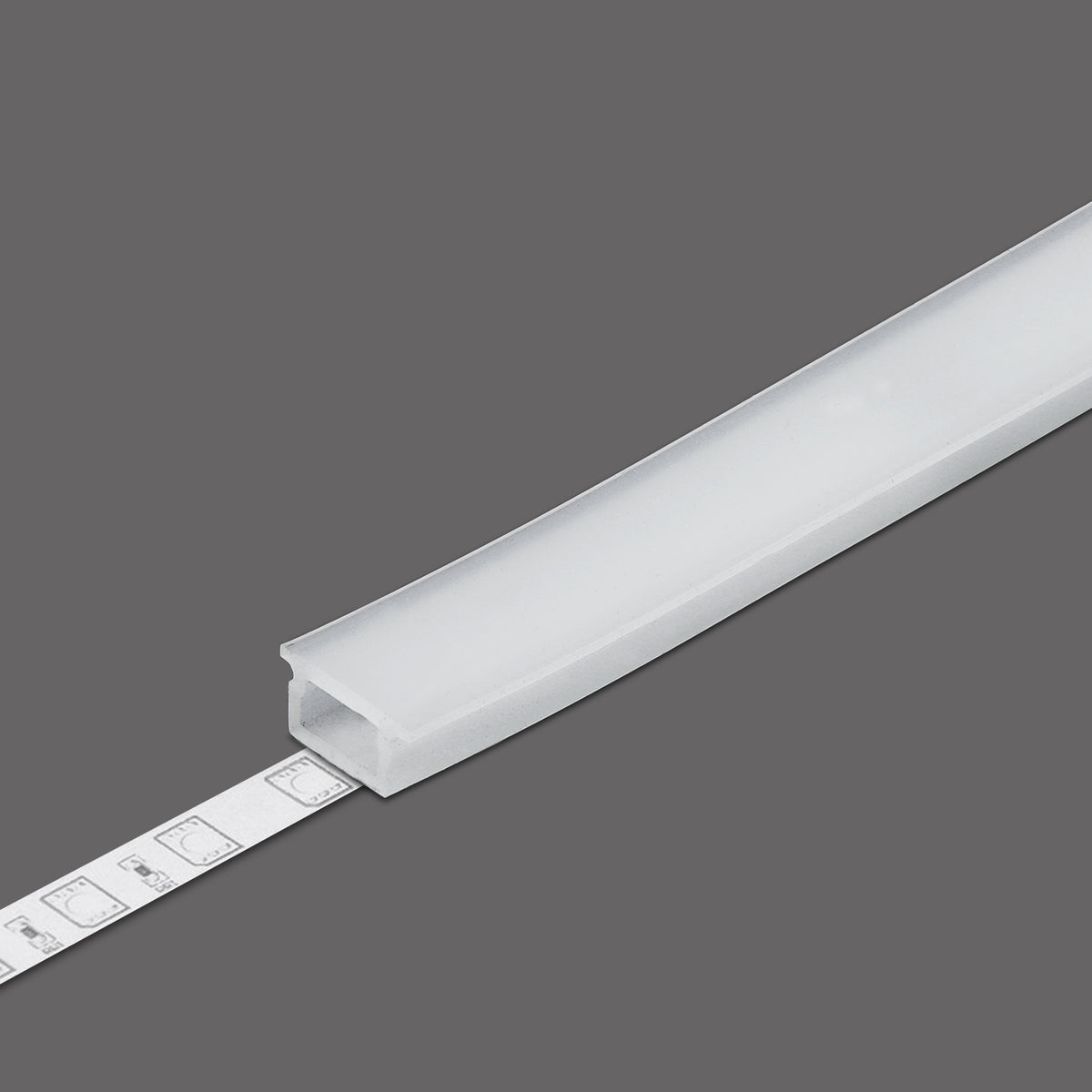 Translucent frosted silicone LED Channel Cover ~ O1 Click for a BEND8 LED profile.