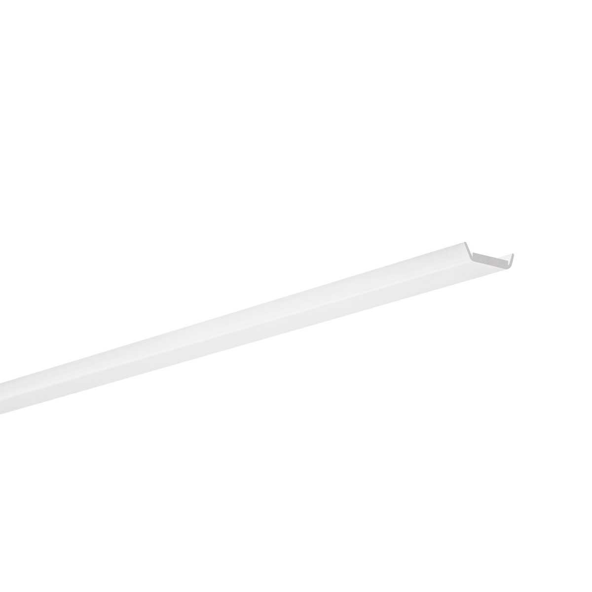 The LED Channel Cover for KOZMA-BD Profile, a long, white, narrow U-shaped polycarbonate cover, is displayed on a plain white background.