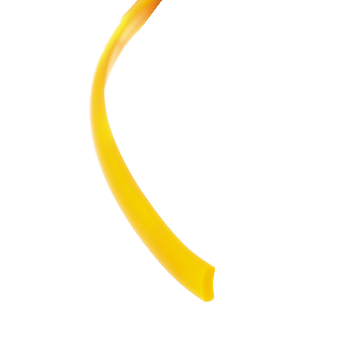 A close-up of the yellow Upper cover for Niza Duo, featuring a smooth, curved plastic surface against a white background. Only part of the cover is shown, hinting at its role in a larger stair tread installation.