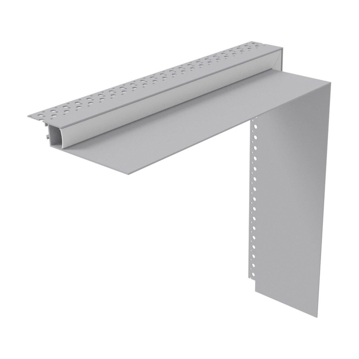 Corner Connector for TL-301 Profile, an L-shaped metal connector for LED channels with perforated flanges.