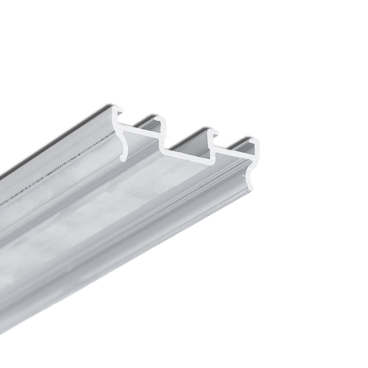 A Complementary Profile ~ Model Pixel33-03 aluminum profile featuring a metallic track with a dual-channel rail design.