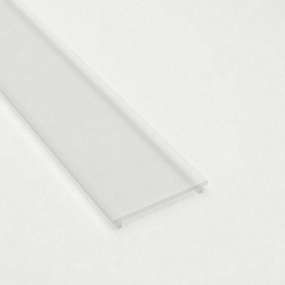 The UV Resistant Outdoor Diffuser for Easy-On XL Profiles, a translucent plastic strip with a T-shaped cross-section for IP65 LED profiles, is shown on a plain white background.