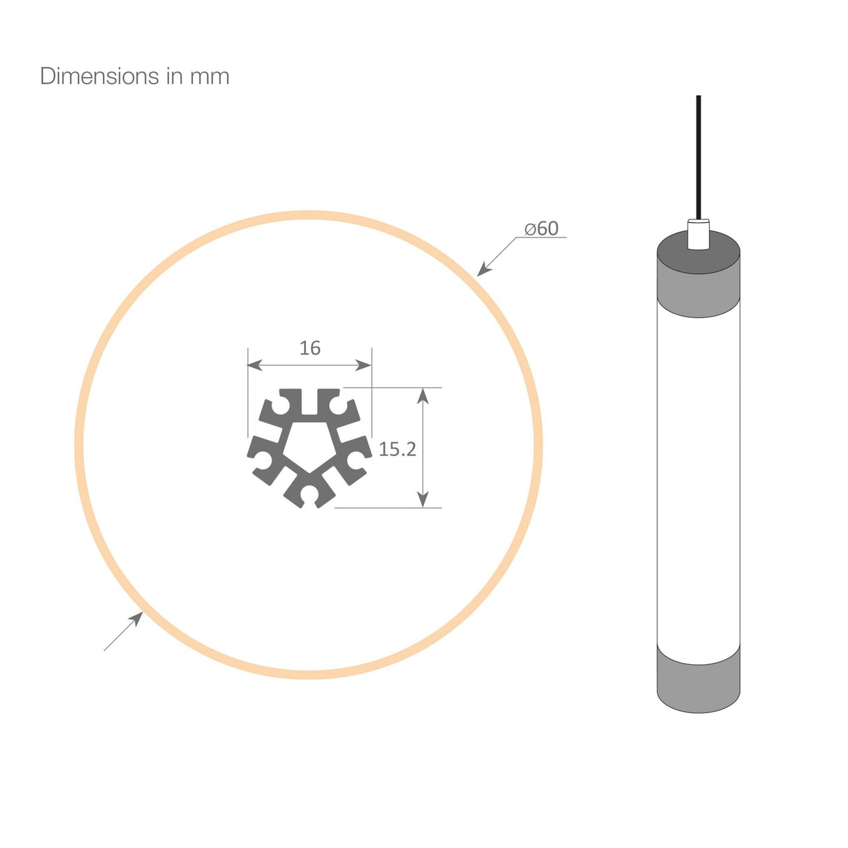 360 Degree Suspended Tube LED Lighting Channel ~ Model Cartago - Wired4Signs USA - Buy LED lighting online