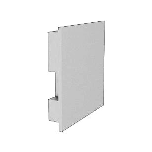 A white rectangular End Cap for Square LED Diffuser, designed for Easy-On XL Profiles with a stepped edge, ideal for a neat finish. Shown against a plain white background.