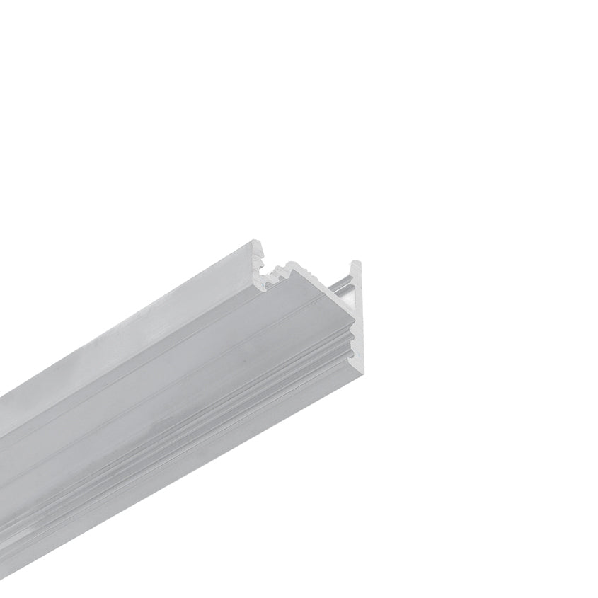 Close-up of the 30/60 Degree Corner LED Channel (Model Corner10.v2), a silver aluminum extrusion profile featuring a groove and channel design, ideal for use as an aluminum LED channel or corner LED profile, shown at an angle against a white background.
