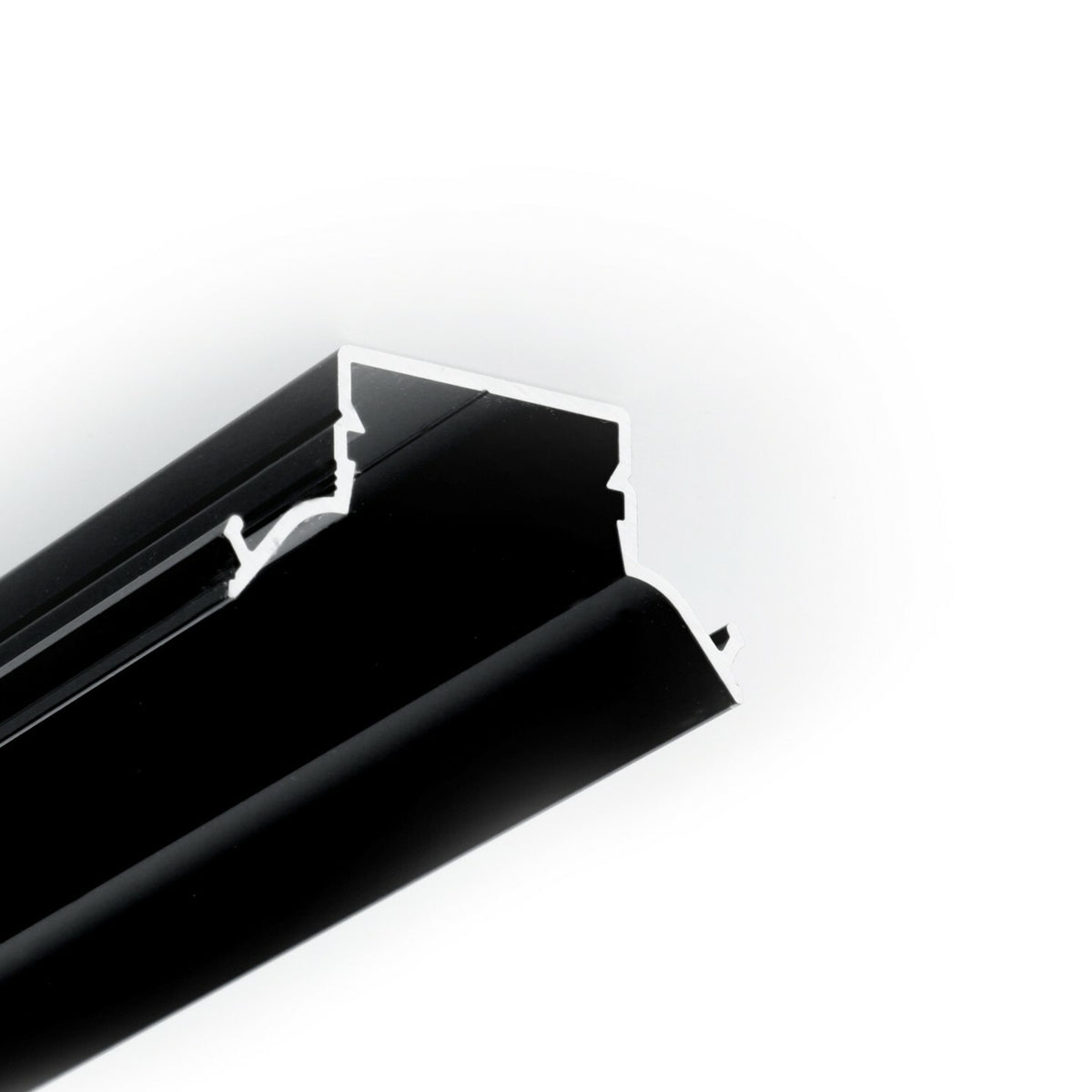 A cross-section of a Complementary Profile ~ Model Pixel33-04 LED profile showing internal channels for a recessed light tray.