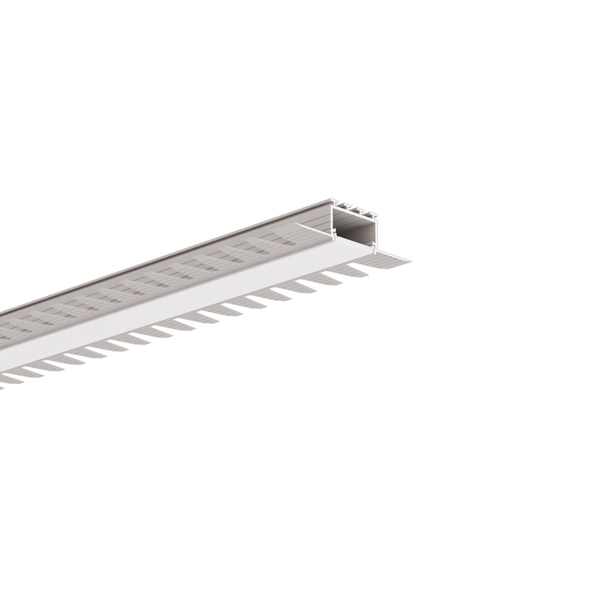 The 1.05 Bendable Drywall LED Lighting Channel (Model Klus KOZUS-BD) is a white, rectangular plastic duct with slotted openings for organizing wires or use in drywall LED installations. Shown on a plain white background.