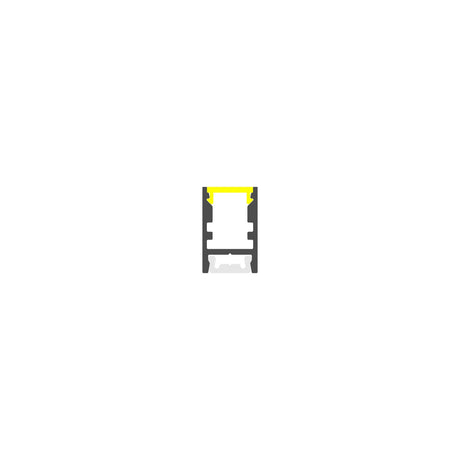 A minimalistic grayscale illustration of a razor blade, its top edge in yellow, evokes the Thin Surface Mount LED Strip Channel ~ Model Alu-Swiss, centered on a white background.