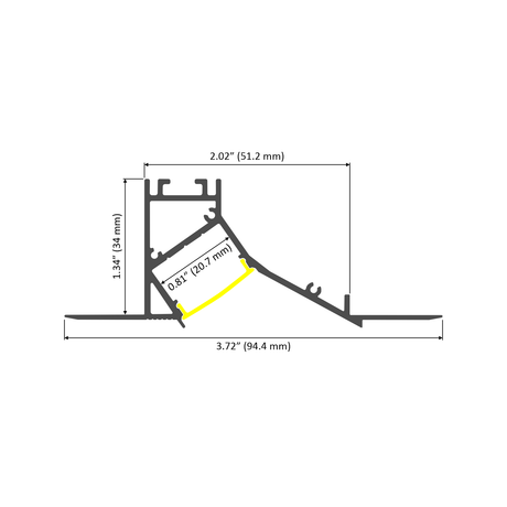 Recessed Wall Wash LED Lighting Channel ~ Model Acapulco - Wired4Signs USA - Buy LED lighting online