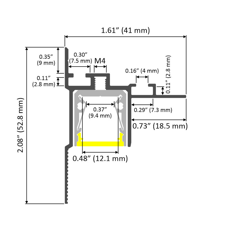 Plaster Board Wall Wash LED Channel ~ Model Alu-Cove2 - Wired4Signs USA - Buy LED lighting online