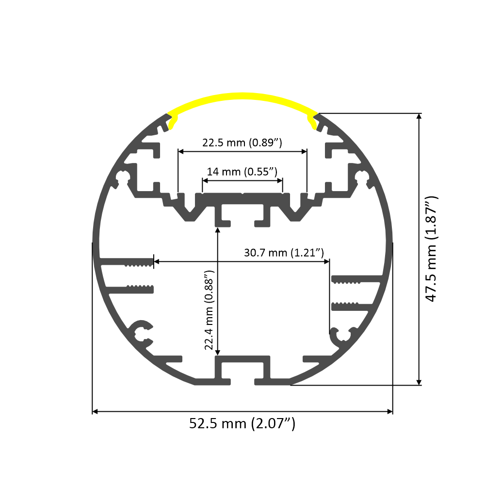 2" Round LED Channel Pendant ~ Model Alu-Round 52 - Wired4Signs USA - Buy LED lighting online