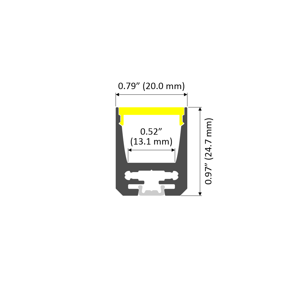 Ceiling and Floor LED Strip Channel ~ Model Alu-Swiss 20 - Wired4Signs USA - Buy LED lighting online