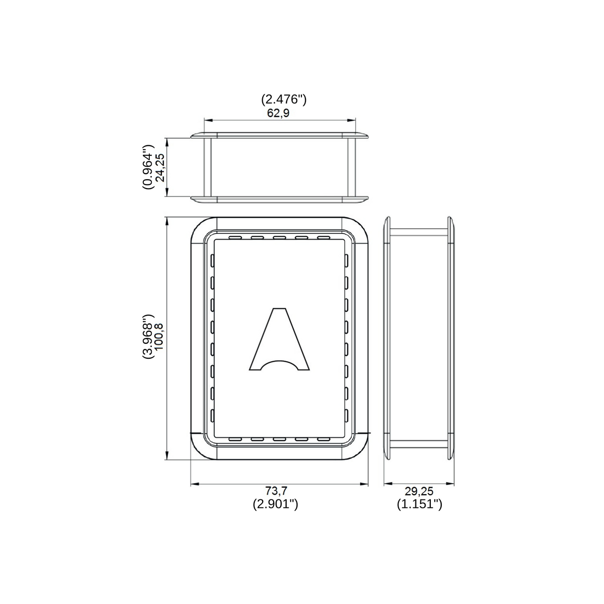 Wireless Casambi Network Lighting Controller ~ Casambi Cloud Gateway dimensions drawing