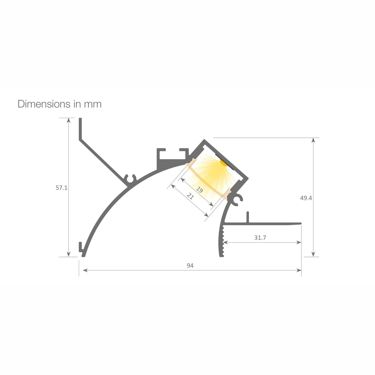 Recessed Indirect LED Lighting Channel ~ Model Cancun - Wired4Signs USA - Buy LED lighting online