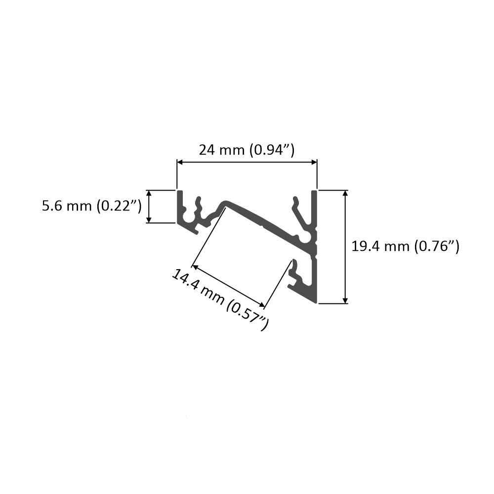 30/60 Degree Corner LED Channel ~ Model Corner14