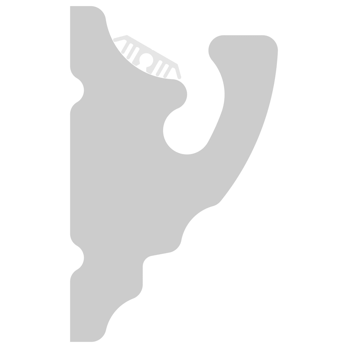 A gray profile silhouette features a grill and utensils as the brain, edged with LED Foam CoveLight Moulding ~ Model Cornice CoveLight, subtly linking grilling, clever thinking, and architectural detail.