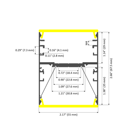 Linear Suspension Lighting LED Direct/Indirect Profile ~ Model DPL55-FL - Wired4Signs USA - Buy LED lighting online
