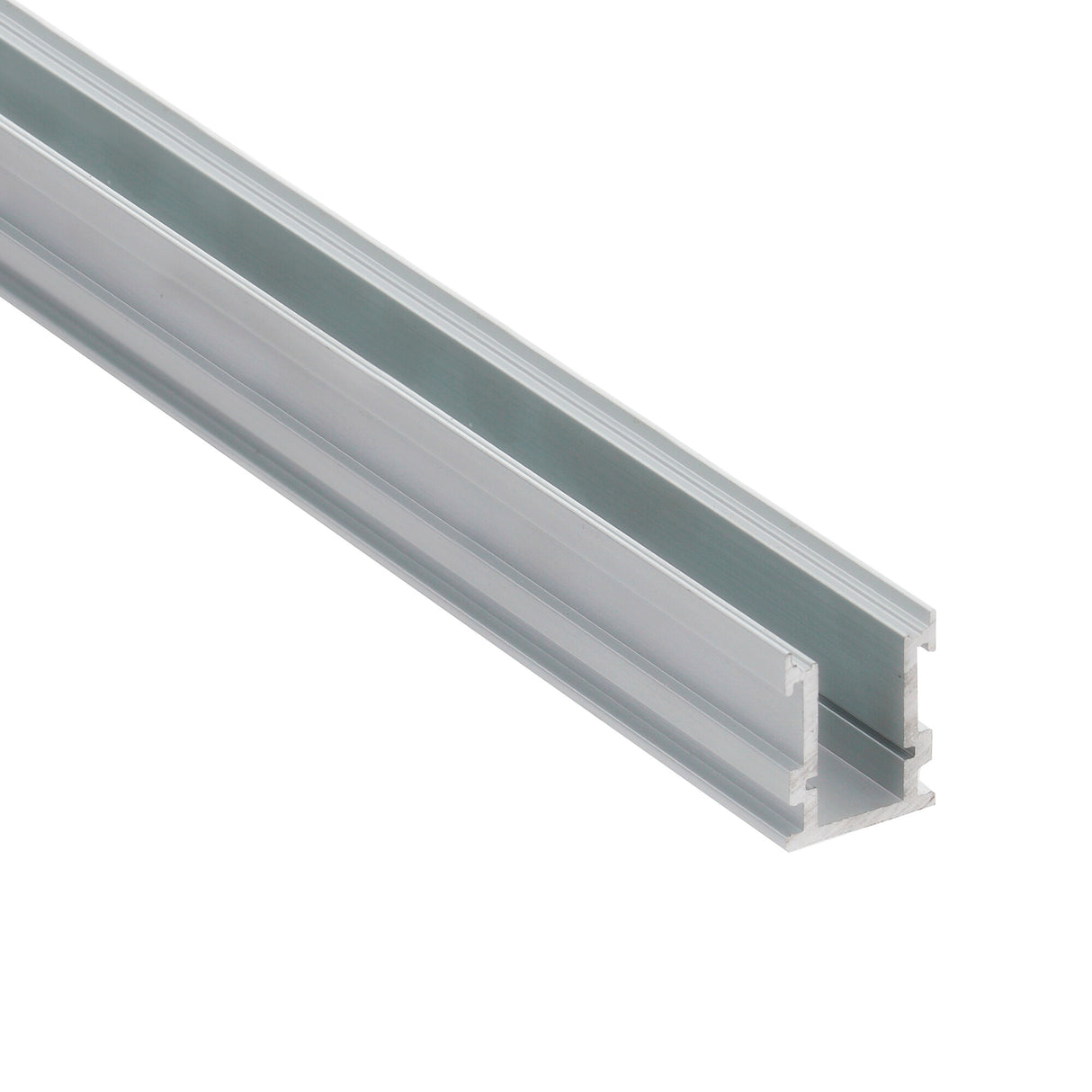 A close-up of the Drive-safe Embedding LED Profile ~ Model Dublin XL, a silver aluminum rectangular extrusion with a groove, designed as an outdoor linear LED strip light channel for construction or industrial framing systems.