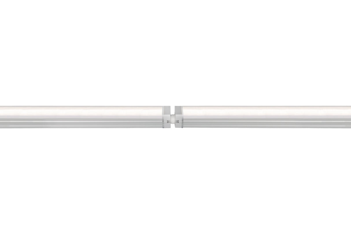 Two Commercial Refrigerator Lighting LED System ~ FLX Stix CDV Series fixtures are aligned end-to-end with a connector, ideal for coolers or freezers, shown on a plain white background.