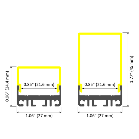 Square LED Diffuser Channel ~ Model Flo - Wired4Signs USA - Buy LED lighting online