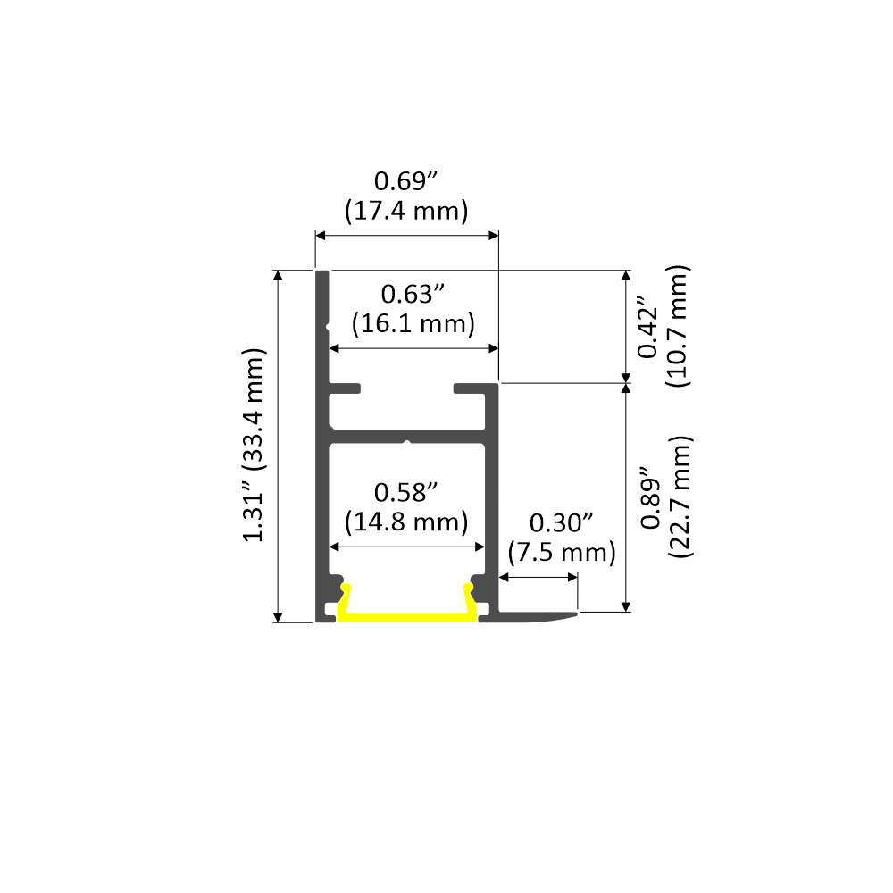 LED Profile For Plasterboard Drop Ceiling Perimeter Lighting ~ Model Frame14 - Wired4Signs USA - Buy LED lighting online