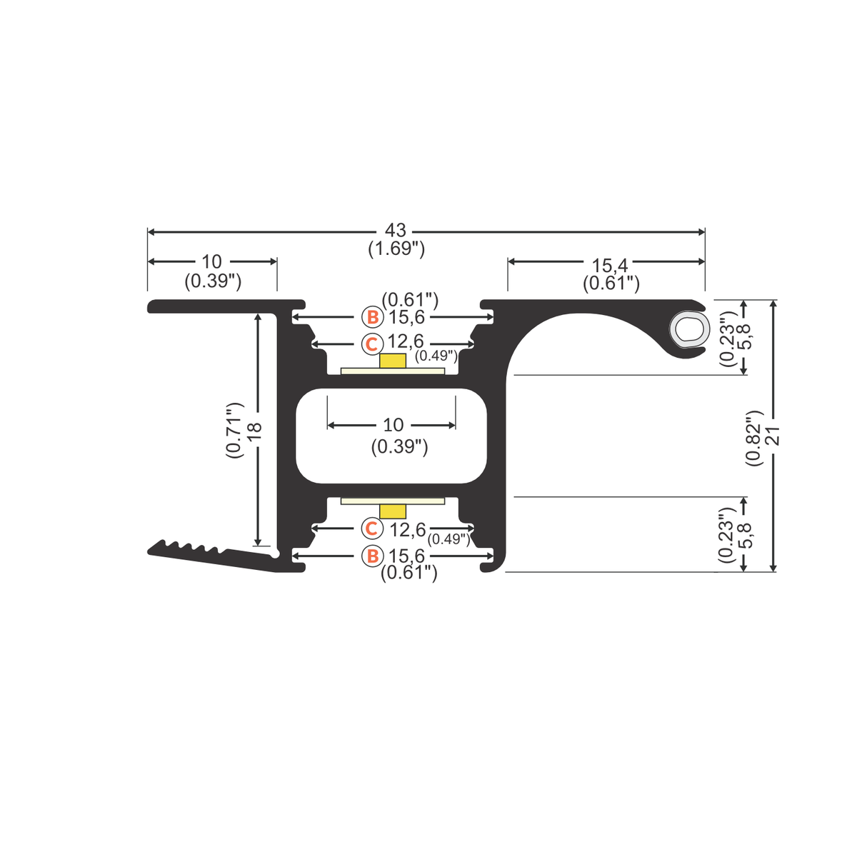 Up & Down Cabinet Shelf Lighting LED Channel ~ Handy10 | Wired4signs USA