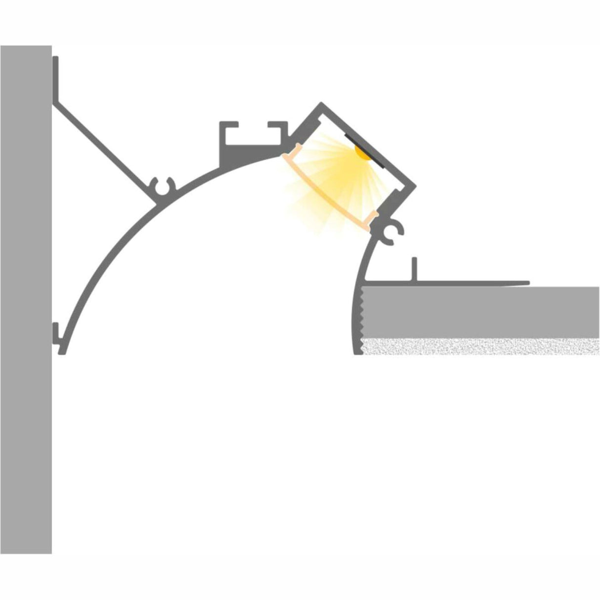 Recessed Indirect LED Lighting Channel ~ Model Cancun - Wired4Signs USA - Buy LED lighting online