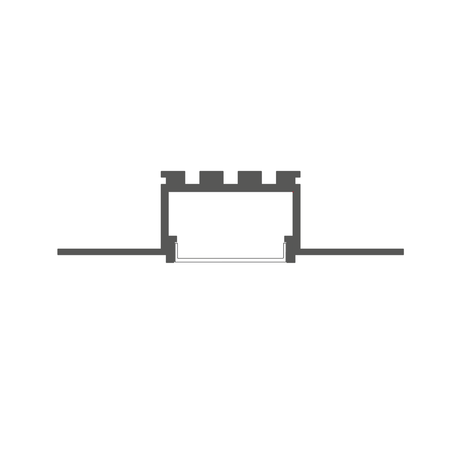 A simple black and white illustration of a castle tower with battlements and an arched doorway, perfect for showcasing decorative lighting or creative installations using the 1.05 Bendable Drywall LED Lighting Channel ~ Model Klus KOZUS-BD.