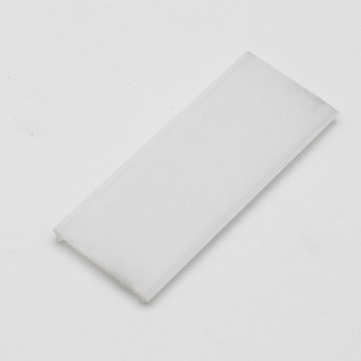 A rectangular, clear LED Diffuser for Easy-On Slim/Mini Architectural Profiles is shown on a plain white background, resembling the sleek design of architectural profiles used in LED strip installations.