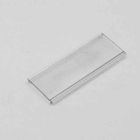 A rectangular LED Diffuser for Easy-On Slim/Mini Architectural Profiles with a textured surface, set on a plain white background, evokes the sleek design often seen in architectural profiles and lighting solutions.
