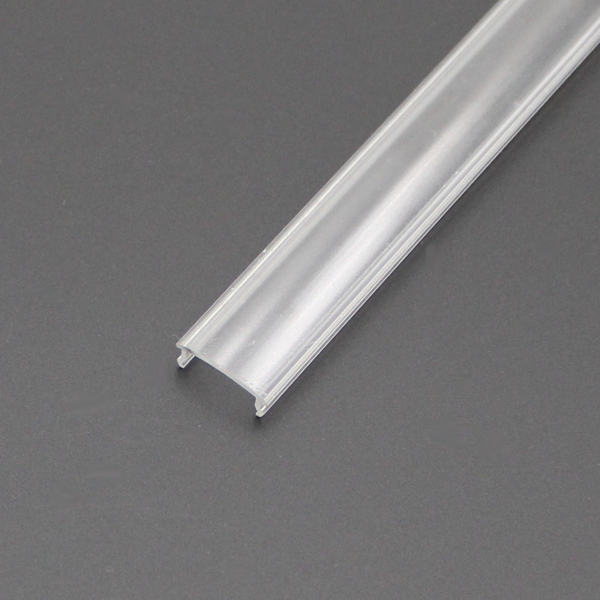 A transparent, U-shaped plastic channel strip—Diffuser for SLW8, RSLW8, SLW15, RO38, Wall LED Lamp series profiles—is shown on a plain gray background and is ideal for use as a cover or diffuser for compatible LED lamps.