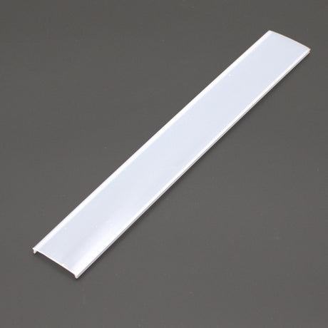 A translucent white Diffuser for SLW10, ALU45-Wide profile with slightly raised edges, shown as a long narrow strip placed diagonally against a dark gray background.