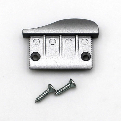 Aluminum end caps for Alu-Asymmetric LED profile are displayed above two silver screws on a plain white background.