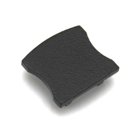 A black, curved rectangular aluminum end cap with notched corners—designed for the SL15 profile—is shown resting on a white background.