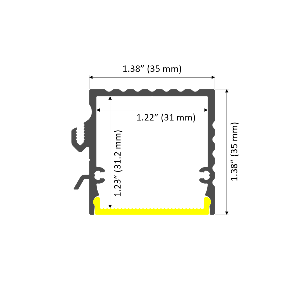 Linear LED Wall Sconce Channel ~ Model PL35S - Wired4Signs USA - Buy LED lighting online