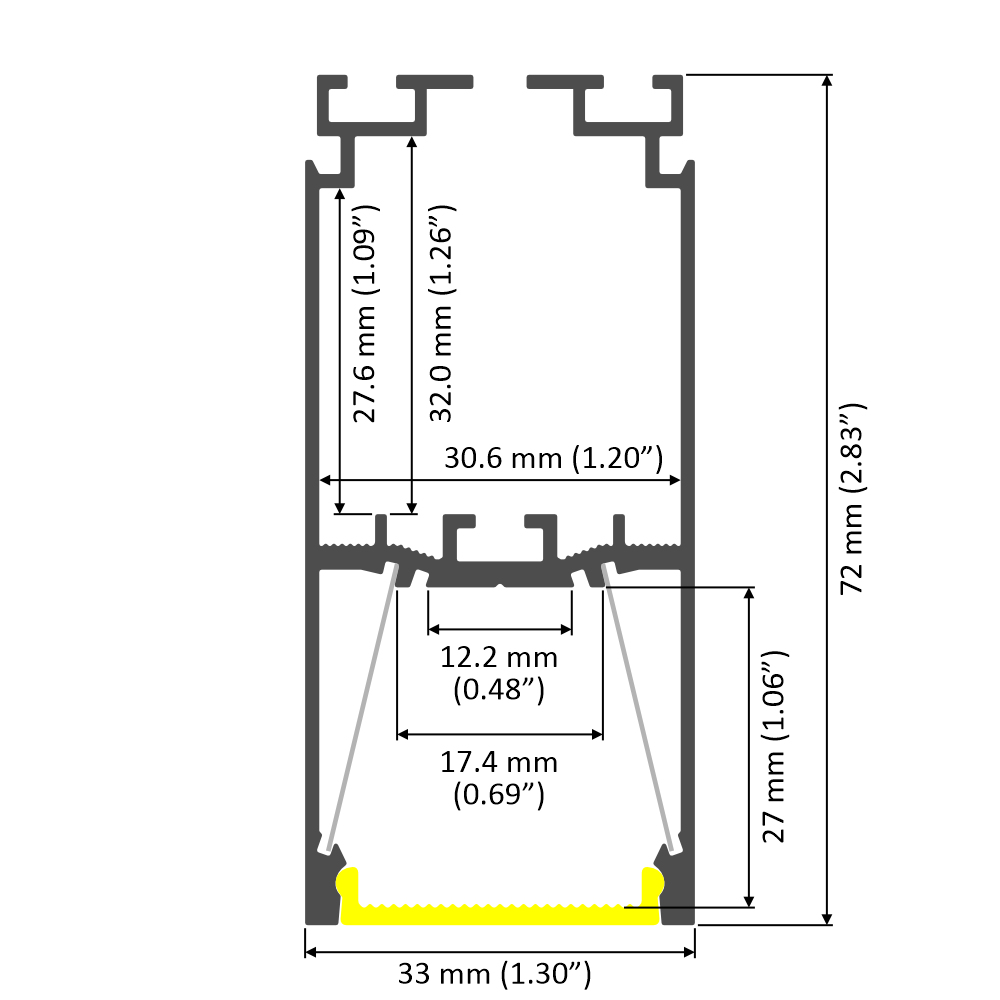 Rectangular LED Linear Pendant ~ Model PLS33 - Wired4Signs USA - Buy LED lighting online