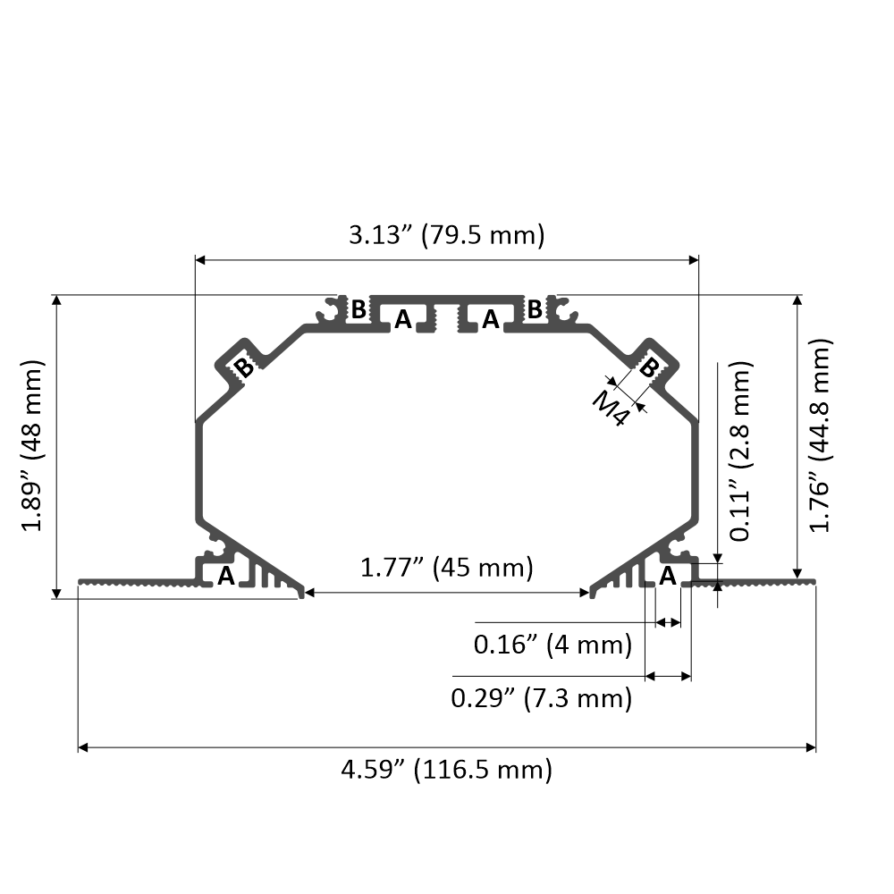 Plaster Board Cove Linear Light Base ~ Model RPL45 US - Wired4Signs USA - Buy LED lighting online