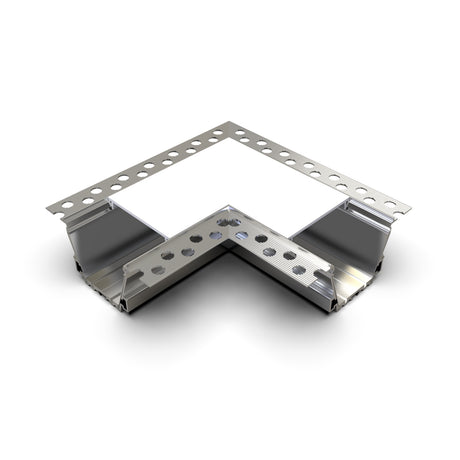 A 90-degree connector for the RPL55US Profile, shown on a white background, designed to join and reinforce external corners in drywall or tile installation.