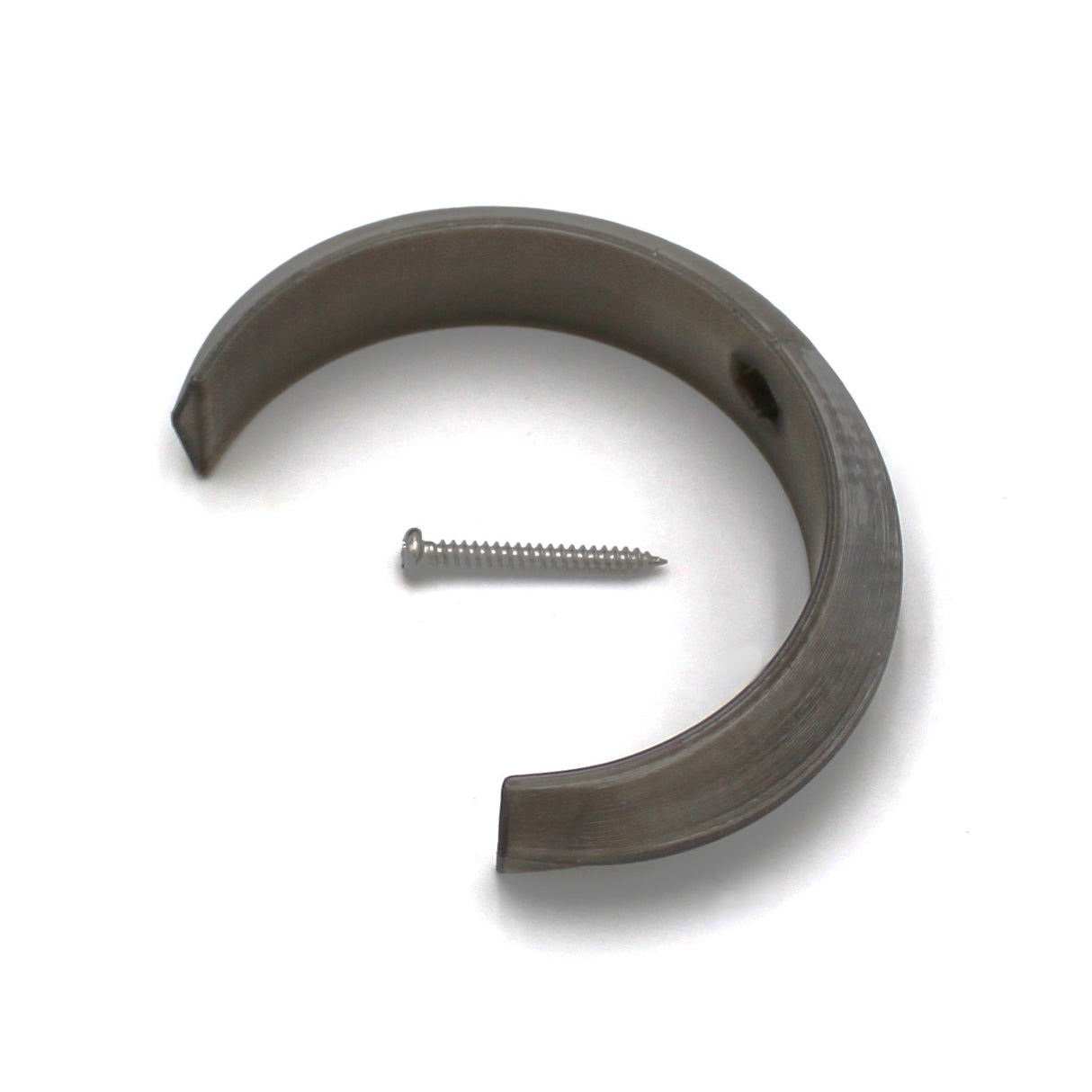 A Mounting Clip for 2.56" Round Profiles with a screw is shown on a white background.