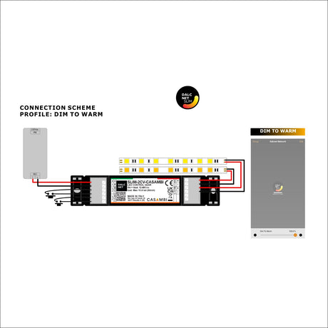 Slimline 2-Channel Tunable-White LED Dimmer with Casambi ~ Model SLIM-2CV-CASAMBI wiring diagram dim to warm
