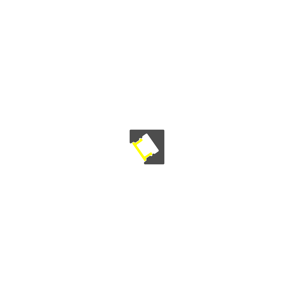 A minimalist pencil icon with a yellow tip, set diagonally in a dark gray square on white, mirrors the sleek anodized aluminum style of the 35/55 Degree Corner LED Lighting Channel ~ Model Texas Mini.