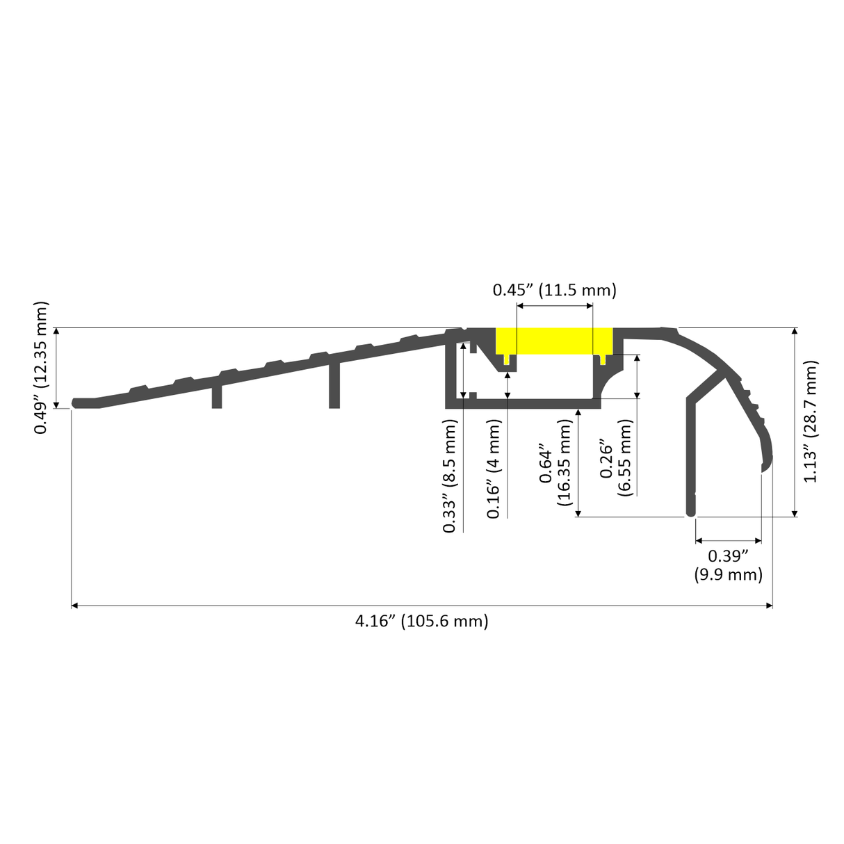 Stair Tread Lights Profile ~ Model Tokyo - Wired4Signs USA - Buy LED lighting online