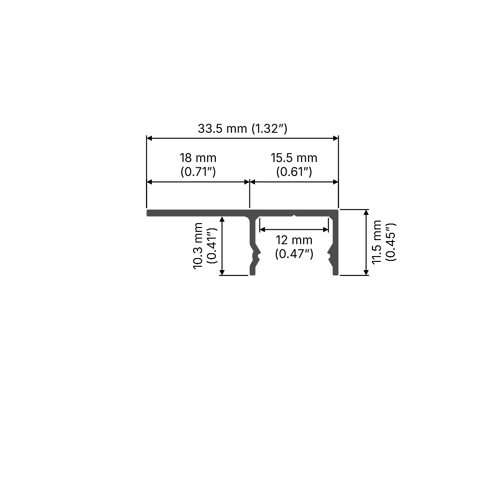 Tile Edge LED Strip Light Channel ~ Model Uni-Tile12 180Deg - Wired4Signs USA - Buy LED lighting online