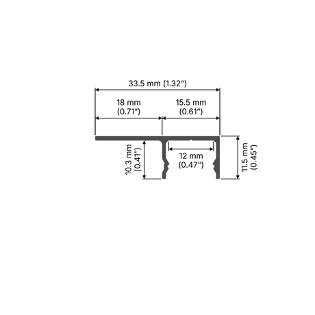 Tile Edge LED Strip Light Channel ~ Model Uni-Tile12 180Deg - Wired4Signs USA - Buy LED lighting online