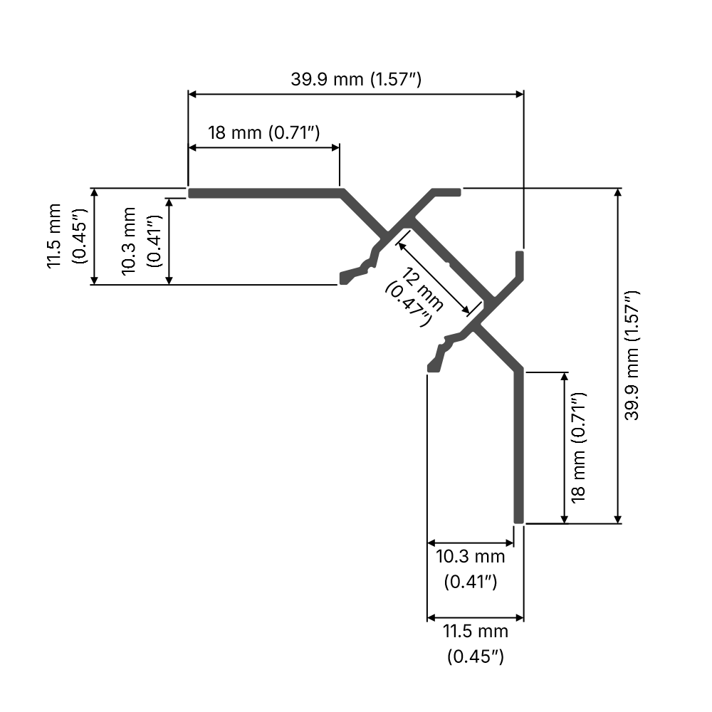 Tile Edge LED Strip Light Channel ~ Model Uni-Tile12 90Deg - Wired4Signs USA - Buy LED lighting online