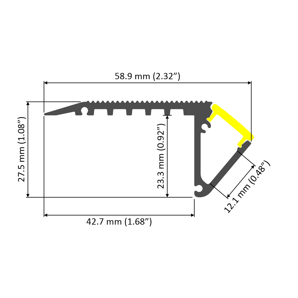LED Lit Stairs Channel ~ Model Up-Bold12 - Wired4Signs USA - Buy LED lighting online