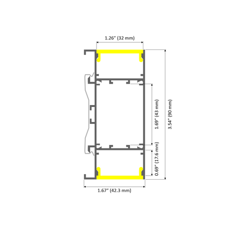 Up & Down Wall Feature Lighting LED Profile ~ Model Washington - Wired4Signs USA - Buy LED lighting online